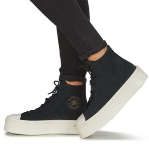 Converse Chuck Taylor All Star Modern Lift Platform Mono Suede Black